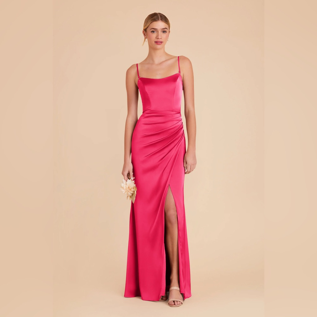 Birdy Grey Bridesmaid Anne Dress Matte Satin Fushia/ Hot Pink